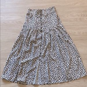 H&M floral maxi midi skirt black & white new 2